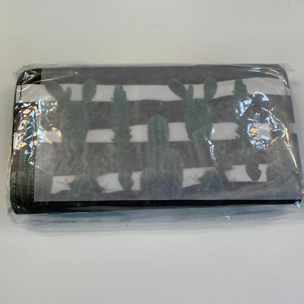 Cactus World Zip Around Wallet - Puffy Style - Stripes/Cacti - NWT - Picture 5 of 5